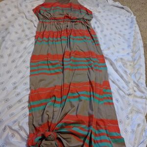 Orange & Teal Maxi Dress